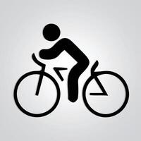 vélo Hommes unique icône et cycle logo avec argent Contexte. vecteur illustration