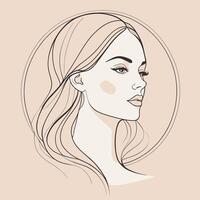 femme ligne art portrait illustration vecteur conception