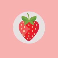 fraise minimaliste agrafe art vecteur illustration