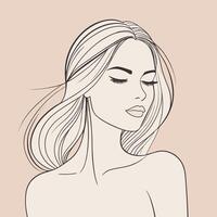 femme ligne art portrait illustration vecteur conception