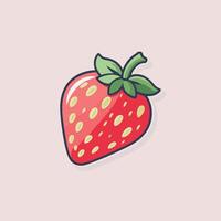 fraise minimaliste agrafe art vecteur illustration