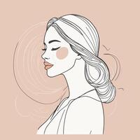 femme ligne art portrait illustration vecteur conception