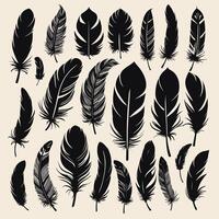 plume silhouette illustration encre dessin vecteur art