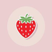 fraise minimaliste agrafe art vecteur illustration