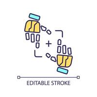 robotique mains rgb Couleur icône. technologique interaction. mécanique mains. futur de travail. automatisation collaboration. isolé vecteur illustration. Facile rempli ligne dessin. modifiable accident vasculaire cérébral