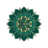 islamique luxe vert or fleur mandala élément décoration vecteur illustration