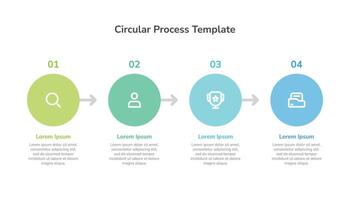 circulaire processus infographie modèle conception avec 4 pas et Icônes vecteur
