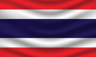 plat illustration de Thaïlande nationale drapeau. Thaïlande drapeau conception. Thaïlande vague drapeau. vecteur