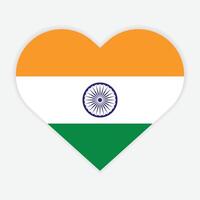 Inde nationale drapeau vecteur icône conception. Inde drapeau dans cœur conception forme. vecteur Inde drapeau dans cœur.