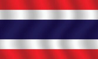 plat illustration de Thaïlande nationale drapeau. Thaïlande drapeau conception. Thaïlande vague drapeau. vecteur