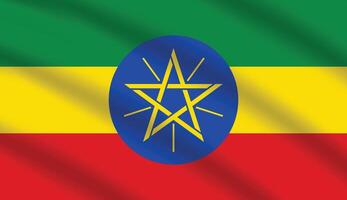 plat illustration de Ethiopie nationale drapeau. Ethiopie drapeau conception. Ethiopie vague drapeau. vecteur