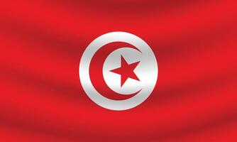 plat illustration de Tunisie nationale drapeau. Tunisie drapeau conception. Tunisie vague drapeau. vecteur