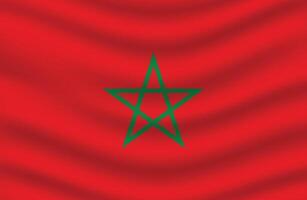 plat illustration de Maroc nationale drapeau. Maroc drapeau conception. Maroc vague drapeau. vecteur