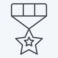 icône rang badge. en relation à militaire et armée symbole. ligne style. Facile conception illustration vecteur