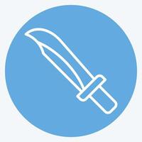 icône couteau. en relation à militaire et armée symbole. bleu yeux style. Facile conception illustration vecteur