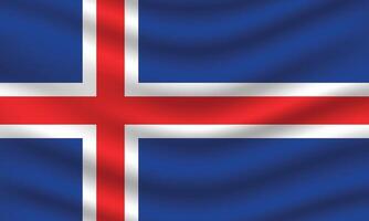 plat illustration de Islande nationale drapeau. Islande drapeau conception. Islande vague drapeau. vecteur