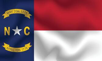 plat illustration de le Nord Caroline drapeau. Nord Caroline drapeau conception. Nord Caroline vague drapeau. vecteur
