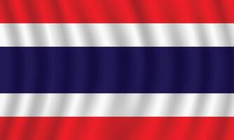 plat illustration de Thaïlande nationale drapeau. Thaïlande drapeau conception. Thaïlande vague drapeau. vecteur