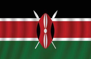 plat illustration de Kenya nationale drapeau. Kenya drapeau conception. Kenya vague drapeau. vecteur