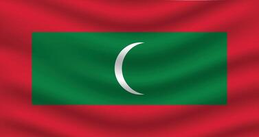 plat illustration de le Maldives drapeau. Maldives nationale drapeau conception. Maldives vague drapeau. vecteur