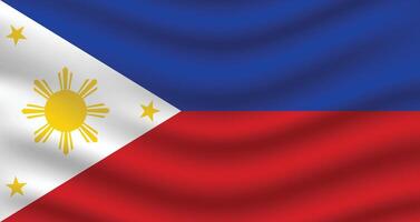 plat illustration de le philippines drapeau. philippines nationale drapeau conception. philippines vague drapeau. vecteur