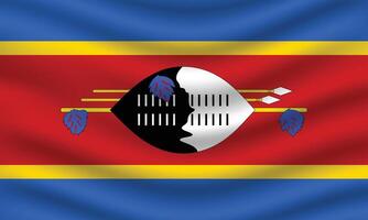 plat illustration de le eswatini drapeau. eswatini nationale drapeau conception. eswatini vague drapeau. vecteur