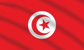 plat illustration de Tunisie nationale drapeau. Tunisie drapeau conception. Tunisie vague drapeau. vecteur