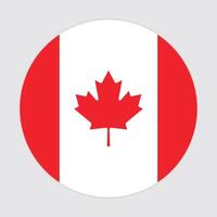 plat illustration de le canadien drapeau. Canada drapeau vecteur icône conception. Canada cercle drapeau. rond de Canada drapeau.