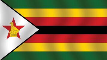 plat illustration de Zimbabwe nationale drapeau. Zimbabwe drapeau conception. Zimbabwe vague drapeau. vecteur