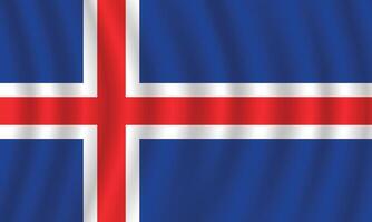 plat illustration de Islande nationale drapeau. Islande drapeau conception. Islande vague drapeau. vecteur