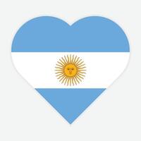 plat illustration de Argentine nationale drapeau. Argentine drapeau dans cœur forme. vecteur Argentine drapeau dans cœur.