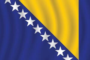 plat illustration de Bosnie et herzégovine nationale drapeau. Bosnie et herzégovine drapeau conception. Bosnie et herzégovine vague drapeau. vecteur