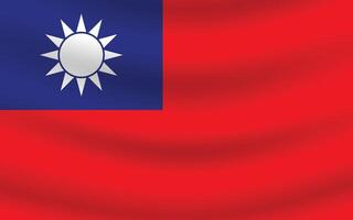 plat illustration de Taïwan nationale drapeau. Taïwan drapeau conception. Taïwan vague drapeau. vecteur