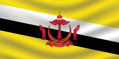 plat illustration de le brunei drapeau. brunei nationale drapeau conception. brunei vague drapeau. vecteur