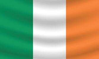 plat illustration de Irlande nationale drapeau. Irlande drapeau conception. Irlande vague drapeau. vecteur