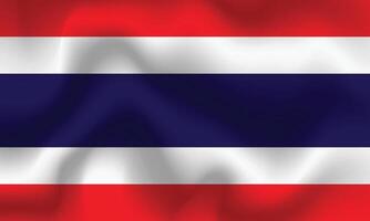 plat illustration de Thaïlande nationale drapeau. Thaïlande drapeau conception. Thaïlande vague drapeau. vecteur