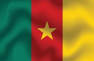 plat illustration de Cameroun nationale drapeau. Cameroun drapeau conception. Cameroun vague drapeau. vecteur