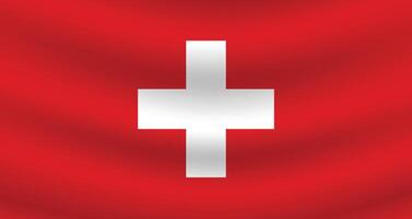 plat illustration de Suisse drapeau. Suisse nationale drapeau conception. Suisse vague drapeau. vecteur