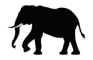 l'éléphant silhouette vecteur isolé sur une blanc arrière-plan, africain l'éléphant noir clipart