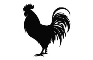 coq silhouette isolé sur une blanc arrière-plan, coq coq noir vecteur