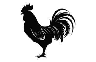 coq silhouette isolé sur une blanc arrière-plan, coq coq noir vecteur