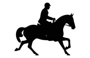 concours complet cheval silhouette vecteur isolé sur une blanc Contexte