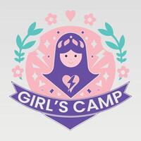 unique logo conception pour filles' camp vecteur