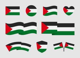 Palestine badge drapeau plat conception vecteur