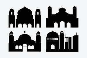 silhouettes de mosquées avec Facile détails pour arrière-plans et autre graphique Besoins avec un islamique thème vecteur