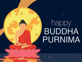 content Bouddha Purnima affiche vecteur
