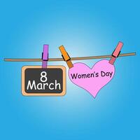8 Mars international femmes journée affiche concept vecteur illustration