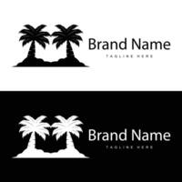 noix de coco arbre logo conception modèle paume arbre silhouette illustration été plage mer plante vecteur