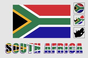 Sud Afrique et carte dans une vecteur graphique