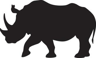 rhinocéros silhouette vecteur illustration blanc Contexte
